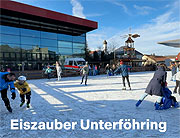 Eiszauber Unterföhring vor dem Bürgerhaus auf 450 qm Echteisfläche vom 27.12.2024 bis 06.01.2025 (©Foto:Martin Schmitz)